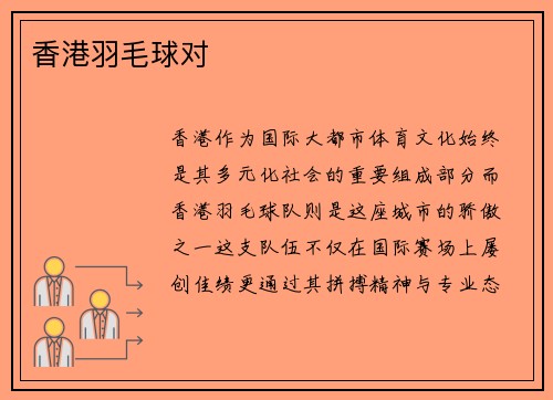 香港羽毛球对
